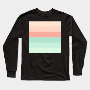 Crystal Lines Of Pastel Orange and Green Long Sleeve T-Shirt